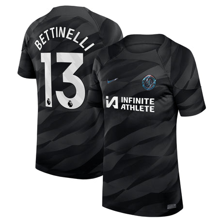 Chelsea Nike Goalkeeper Stadium Sponsored Shirt 2023-24 -Kids with Bettinelli 13 printing - Kit Captain