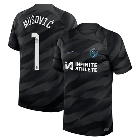 Chelsea WSL Nike Goalkeeper Stadium Sponsored Shirt 2023-24 with Mušović 1 printing