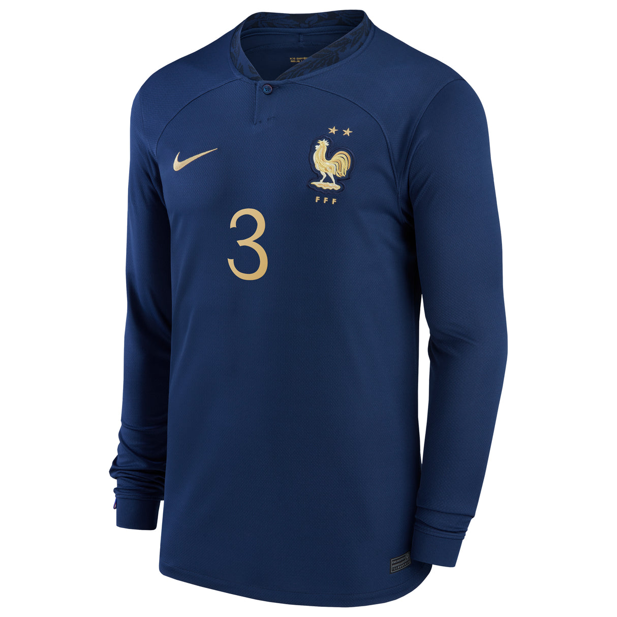 France Home Stadium Shirt Long Sleeve 2022 - Kids with Clauss 3 printing - Kit Captain