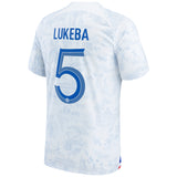 France Away Stadium Shirt 2022 with Lukeba 5 printing - Kit Captain