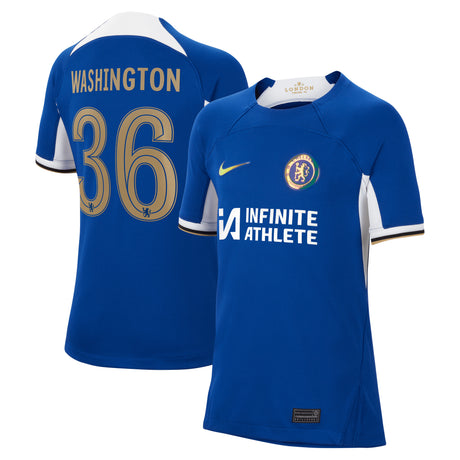 Chelsea Cup Nike Home Stadium Sponsored Shirt 2023-24 - Kids with Washington 36 printing