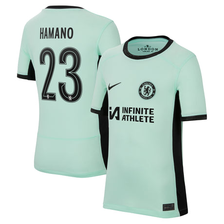 Chelsea Cup Nike Third Stadium Sponsored Shirt 2023-24 - Kids with Hamano 23 printing