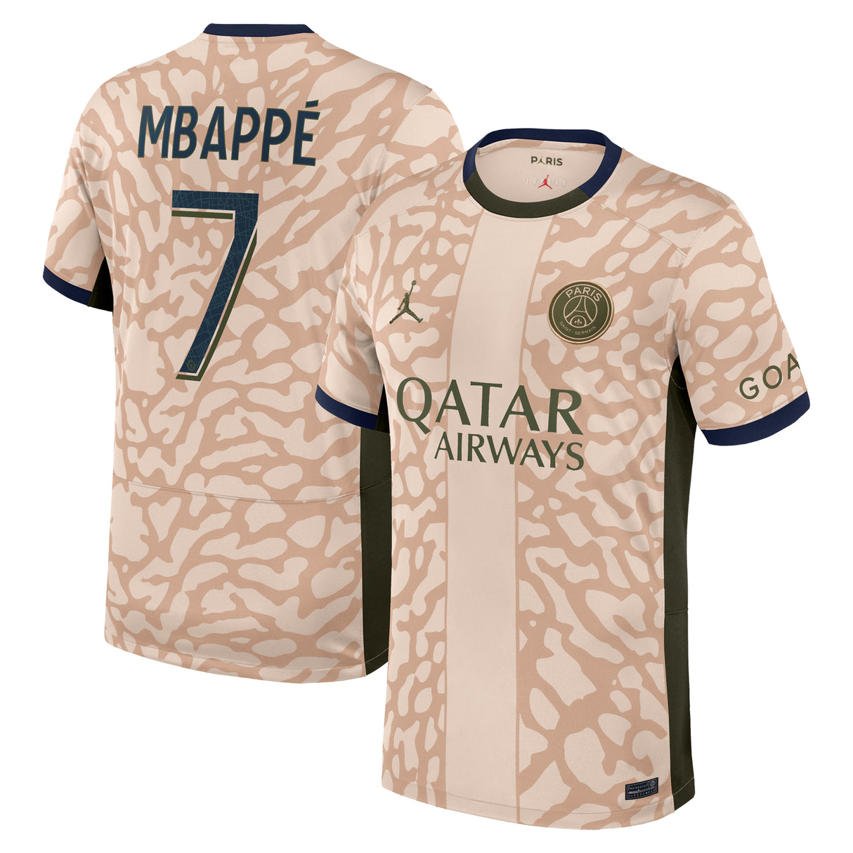 PSG Jordan Fourth Stadium Shirt 23/24 with Mbappé 7 printing