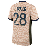 PSG Jordan Fourth Stadium Shirt 23/24 with C. Soler 28 printing