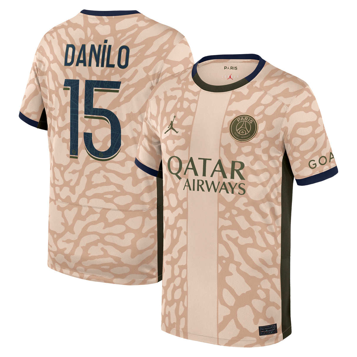 PSG Jordan Fourth Stadium Shirt 23/24 - Kids with Danilo 15 printing