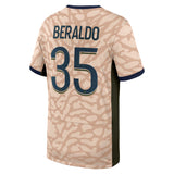 PSG Jordan Fourth Stadium Shirt 23/24 - Kids with Beraldo 35 printing