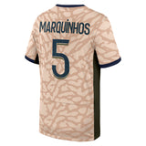 PSG Jordan Fourth Stadium Shirt 23/24 - Kids with Marquinhos 5 printing