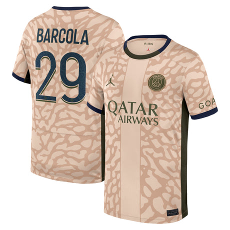 PSG Jordan Fourth Stadium Shirt 23/24 - Kids with Barcola 29 printing