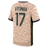 PSG Jordan Fourth Stadium Shirt 23/24 - Kids with Vitinha 17 printing