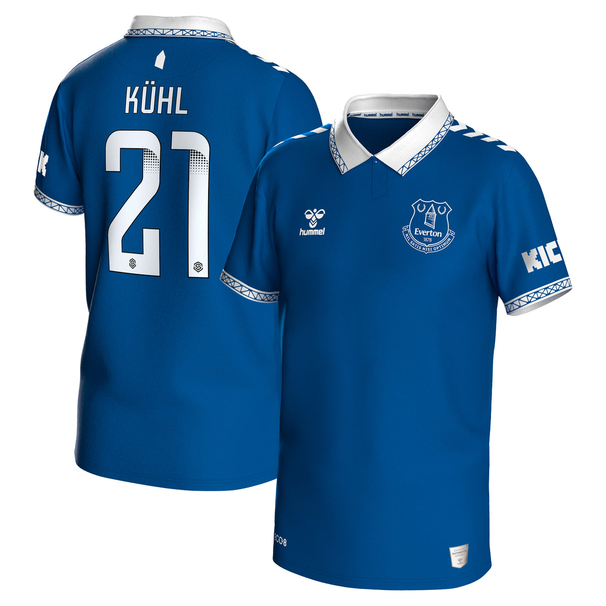 Everton WSL Home Shirt 2023-24 - Kids with Kühl 21 printing