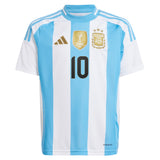 Argentina adidas Home Shirt 2024 - Kids with Messi 10 printing