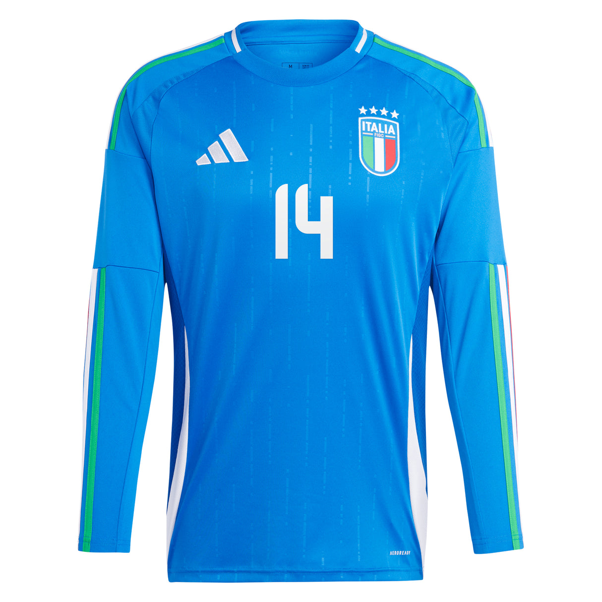 Italy adidas Home Shirt 2024 - Long Sleeve with Chiesa 14 printing